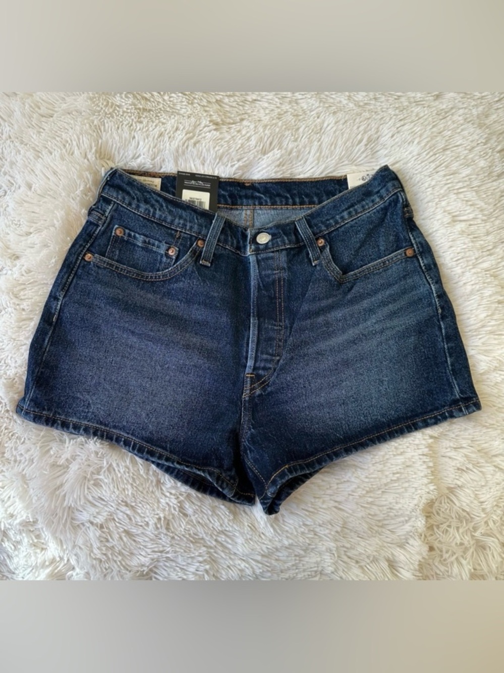 LEVI’S 501 Original High Rise Blue Denim Jean Shorts Button Fly Size 29 NWT